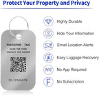 Smart QR Code Luggage Tags - Show Location When Scanned, Customizable Info with Privacy Protection, 4-Pack Waterproof & Durab