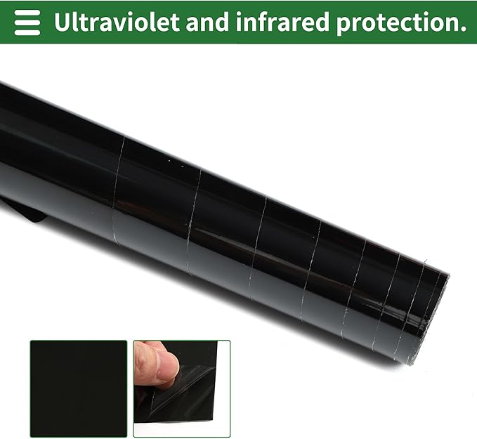 Motoforti Universal Car Window Tint Film Privacy Film 19.69 ft x 19.69 Inch Carbon 2 PLY PET Green 1 Pc VLT 14% IRR 63% UVR 94%