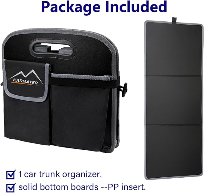 M KARMATER Car Trunk Organizer,Machine Washable PP Materials 3 Compartments Car Storage,95L Waterproof Polyester Cars