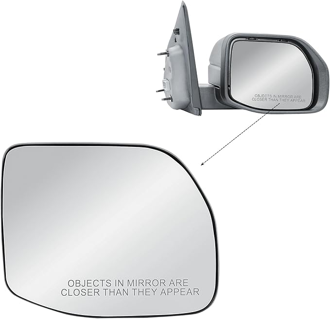 Replacement Passenger Right Side Door Mirror Glass Heated with BLIS (Blind Spot Sensor) and Back Plate for 2022-2025 Ford Maverick Bronco Sport