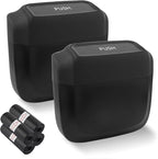 2PCS Car Trash Can with Lid + 60PCS Garbage Bags,Mini Trash Can Interior Accessories for Door/Seat/Center Console/Home/Office,Multifunctional Car Organizers and Storage (Black)