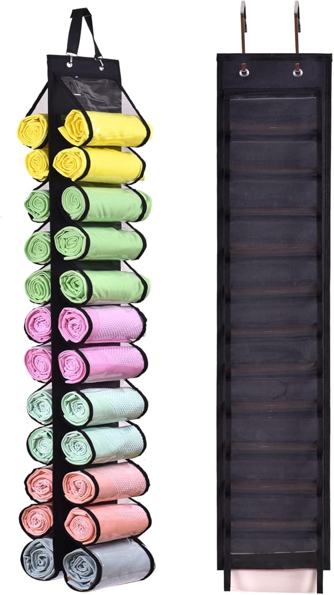 Legging Storage Bag Storage Hanger Can Holds 24 Leggings or Shirts Jeans Compartment Storage Hanger, Foldable Leggings Organi