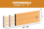 6 Pack Drawer Dividers 4 Inch High, 11”-17" Adjustable Bamboo Organizers Large Expandable Drawer Separators for Cloths, Dress