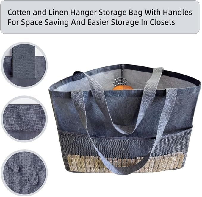 Clothes Hanger Organizer Holder for Space Saving, Fresheracc Hanger Triangle Storage Bag with Handles for Closet Tidier Laund