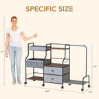 BBLIKE Diaper Caddy Organizer with Hanging Rack - 3 Tier Rolling Utility Cart with Drawers and Dividers for Baby Bottle Stora