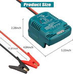 Jump Starter Adapter for Makita 18V Li-ion Battery,Automotive Batteries Booster with 12V Jumper Cable Clamps for 3.5L Vehicles,Portable Car Charger Jump Starter (Battery Not Included)