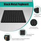 Peg Board, 6 Pack 12"x12" Black Metal Pegboard Panels Pegboards Wall Organizer with Bent Frame Large Heavy Duty Peg Board for