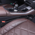 Car Seat Gap Filler, Multifunctional Seat Side Gap Filler with Cup Holder & Organizer, Gap Stopper Universal Fit Car SUV Truck Fill The Gap Between Seat & Console Set of 2 (Black)