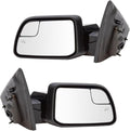 TRQ Driver & Passenger Side Power Heated Mirror Set Paint to Match Spotter Glass with Puddle Light Compatible with 2011-2014 