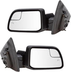TRQ Driver & Passenger Side Power Heated Mirror Set Paint to Match Spotter Glass with Puddle Light Compatible with 2011-2014 
