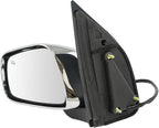 TRQ Power Heated Chrome Side Mirror Set Driver & Passenger Compatible with 2011-2018 Nissan Frontier NI1320291 NI1321291