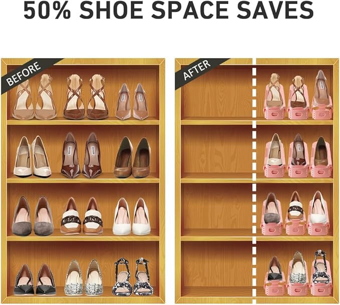 Shoe Slots Organizer 36 Pack - Shoe Organizer Space Saver 50%,Adjustable Thickening Shoe Stackers for a pair of Shoes,Shoe St