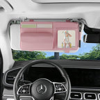 Visor Document Holder for Truck, Car Sun Visor Organizer, Visor Storage Pouch Holder with Sunglasses Clip, Picture Frame, Essential Visor Accessories for Driver Auto Owners Pink
