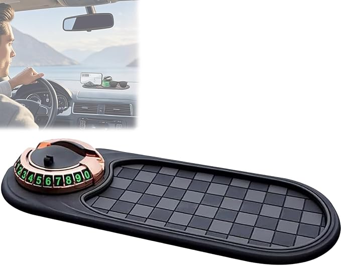 Multifunction Car Anti-Slip Mat, Multifunction 4-in-1 Car Mobile Phone Anti-Slip Mat, 360 Rotatable Anti Skid Car Dashboard P