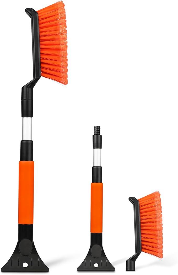 Extendable Snow Brush & Ice Scraper for Car Windshield | 26" Car Snow Brush with Ice Scraper | Extendable Snow Remover for Cars & SUVs | Snow Scraper for Car Windshield and Windows