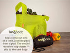 Sturdy Reusable Grocery Bags Foldable and Washable - Made From RipStop Nylon Hold 50lbs - Designed in USA Reusable Shopping Bags Inside a Compact Pod with Carry Clip - 5 Pack in Green