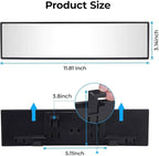 JOYTUTUS Rear View Mirror, Universal 11.81 Inch Panoramic Convex Interior Clip-on Wide Angle Mirror to Reduce Blind Spot Effectively for Car SUV Trucks -Clear