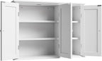ChooChoo Bathroom Wall Cabinet with 3 Doors, Laundry Cabinet Wall Mounted, Medicine Cabinet with Adjustable Shelves, Hanging 