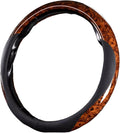 Moyishi Top Leather Steering Wheel Cover Universal Fit Soft Breathable Steering Wheel Wrap (Wood 2)