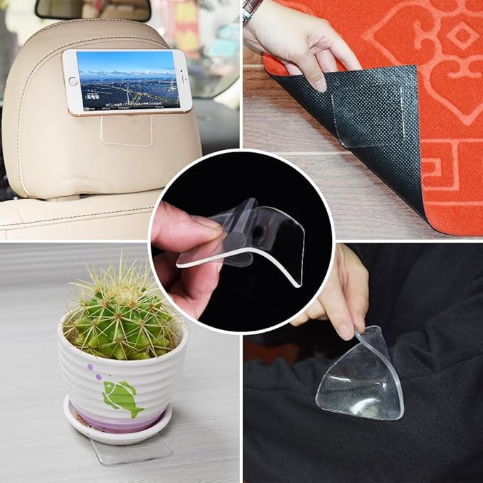 Sticky Gel Pads (10 Pack), As Seen On TV Removable Traceless Gripping Pad Washable Reusable Anti Slip Pad for Car Dashboard O