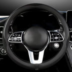 LKWLIKEI Car Steering Wheel Cover, Universal 15 inch, The Latest Microfiber Leather Breathable Technology Fabric, Non-Slip, C