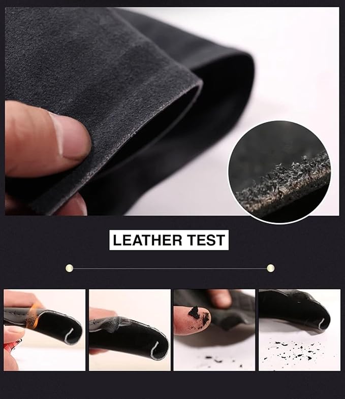 Premium Genuine Leather Steering Wheel Cover 15.5–16 Inch – Non-Slip Silicone Lining, Ergonomic Grip – Fits Ford F-150, RAM 1500, Silverado, Jeep & Trucks/SUVs