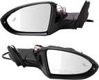 TRQ Driver & Passenger Side Power Heated Memory Mirrors Paint to Match with Housing Turn Signal Compatible with 2019-2022 Vol