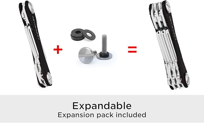KeySmart Classic - Compact Key Holder and Keychain Organizer (up to 14 Keys) (Black)