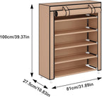 Laiensia 5-Tier Vertical Shoe Rack Organizer, Space Saving Shoe Storage Organizer, Non-Woven Cover Shoe Shelf Holds 20-25Pair