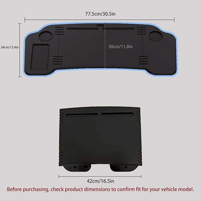Car Desk for Tesla Model 3 Y, Foldable Tesla Desk for Laptop, Car Table Tray for Tesla Passenger Seat, Tesla Table Travel Tray for Kids, Food & Tablets, Tesla Tray Long Trip Essentials