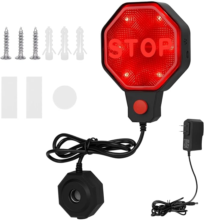 Garage Parking Sensor, Adjustable Garage Car Stop Indicator with Red/Yellow/Green LED Display, Set Stop Distance 6"–6 Ft, Bat