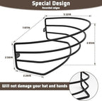 Fikoksol Hat Organizer for Baseball Caps, 2-Pack Black Metal Hat Rack for Wall Door, Adhesive/Wall Mounted Hat Storage Holder