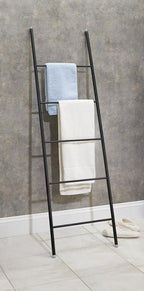 mDesign Metal Leaning Blanket and Towel Ladder - Display Rack for Bedroom and Bathroom - Throw/Quilt Holder - Nursery Wall Ra
