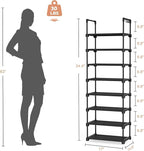 LANTEFUL Tall Shoe Rack 8 Tiers, 16-20 Pairs Shoe and Boots Organizer Storage Sturdy Shoe Shelf, Narrow Vertical Shoe Rack fo