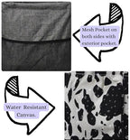 NGIL Extra Large Utility Tote Reusable Grocery Organizing Bag Oversized Collapsible for Storage, Picnic,Car, Beach (Cow Splatter Print-black)