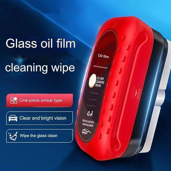 Automotive Oil Film Cleaning Brush, Oil Repellent Film For Car Windows (1pcs+120ml)