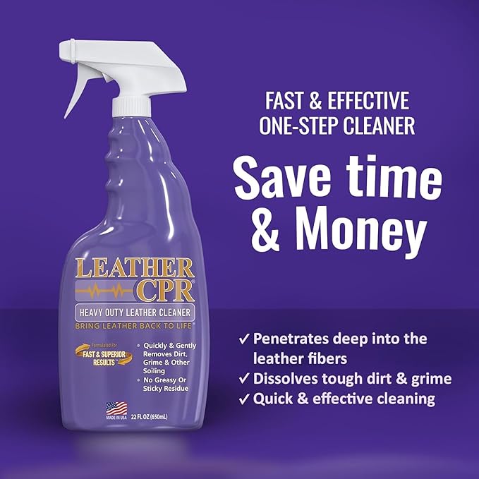 Leather CPR Heavy Duty Leather Cleaner - Car Interior Cleaner For Heavy Dirt & Grime, Heavily Soiled Furniture Leather Cleane
