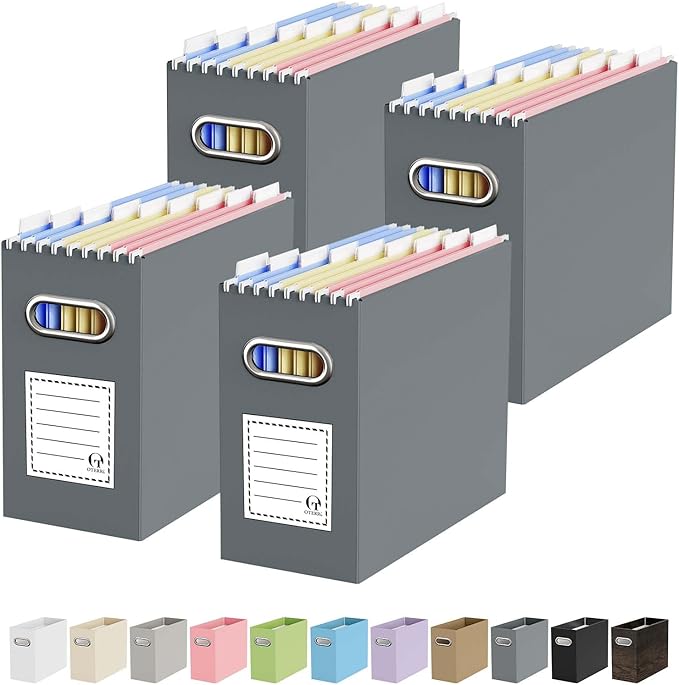 Oterri Cardboard File Organizer Box for Hanging File Folders Letter Size,File Box for Computer Desk,File Cabinet,Working Home