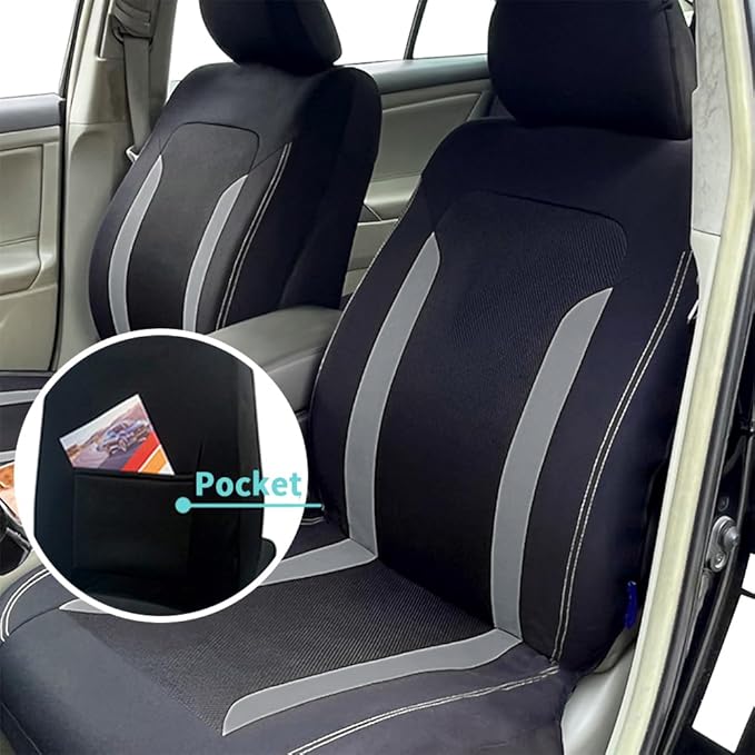 4PCS Cooling Car Seat Covers,Breathable Front Seat Covers with Mesh Construction and Foam Padding,Car Seat Protector to Reduc