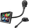 Suction Cup Mount for Carplay Screen with 11.8” Long Arm, 360° Adjustable Aluminum Alloy Arm Strength Windshield Dashboard Mount with 78mm Strong Adhesive Disk Replacement Holder for GPS Mount