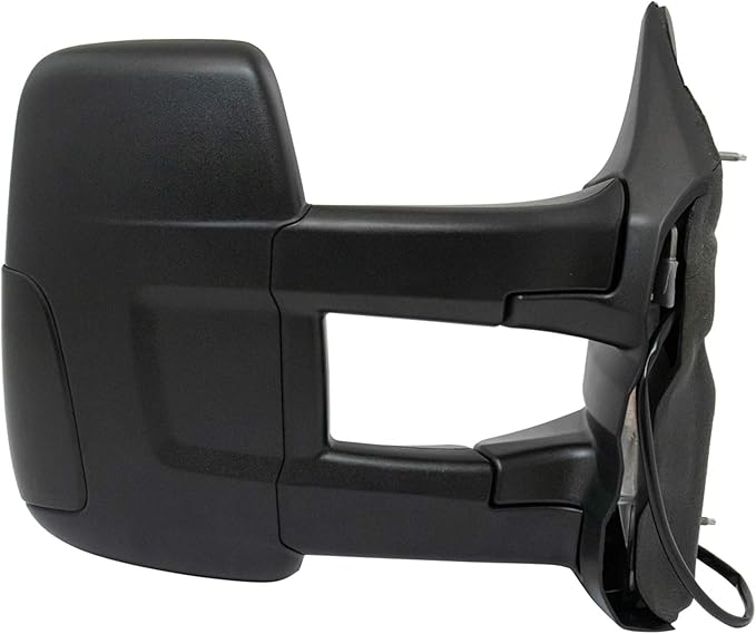 TRQ Driver and Passenger Side Power Mirror Set Textured Black Long Arm Design without Heat Compatible with 2015-2017 Ford Tra