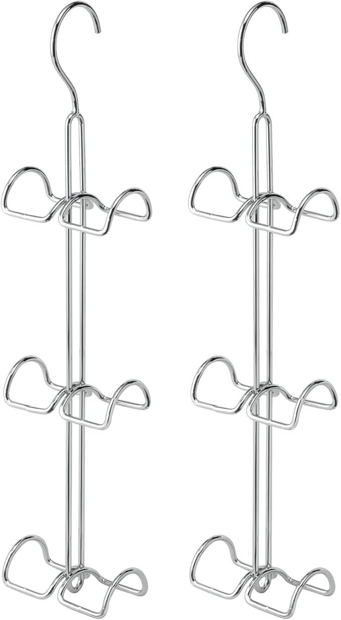 mDesign Metal Wire Over The Closet Rod Hanging Storage Organizer Hanger for Storing and Organizing Purses, Backpacks, Satchel
