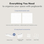Keepo Peg Board Wall Organizer – Plastic Pegboard Panels, Modular Peg Board Storage System for Home Office, Craft Room, Gamin