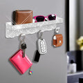 Bling Decorative Wall Mounted Mail Organizer and Key Holder with Glitter Rhinestones Tray,6 Stainless Steel Key Hooks for Hal