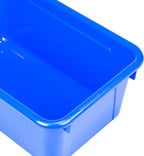 Storex Small Cubby Bins – Plastic Storage Containers for Classroom with Non-Snap Lid, 12.2 x 7.8 x 5.1 inches, Blue,(62408U05