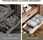 DIMJ Drawer Organizers Clothes, Set of 16 Dresser Organizer Bins, Fabric Closet Organizers and Storage, Shallow Drawer Divide