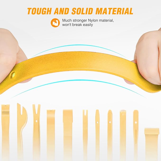 GOOACC 13PCS Nylon Trim Removal Tool Set for Bumper Fastener Rivet Clips Car Door Clip Panel Audio Video Dashboard Dismantle 