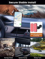 MOKPR for Magnetic Car Mount Charger-15W Wireless Car Charger-Magnetic Car Phone Holder for Dash Air Vent-LED RGB HandsFree Car Mount Fast Car Charger for iPhone 14/13/12 Series Carbon Fiber