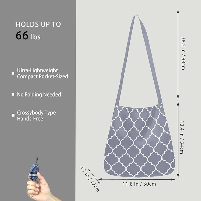 BeeGreen Reusable Grocery Shopping Bag -Travel Tote Bag - Foldable Compact Sturdy Bags