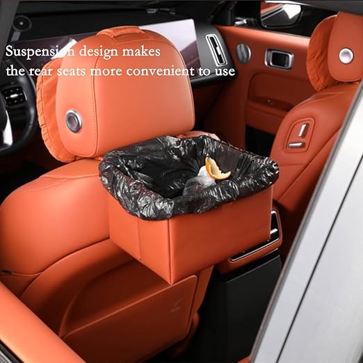 Car Trash Can, Leak-Proof Waterproof Trash Bin Collapsible Portable Auto Garbage Bag Large Capacity Trashcan Storage Bag Multipurpose Car Organizer Hanging (Black)